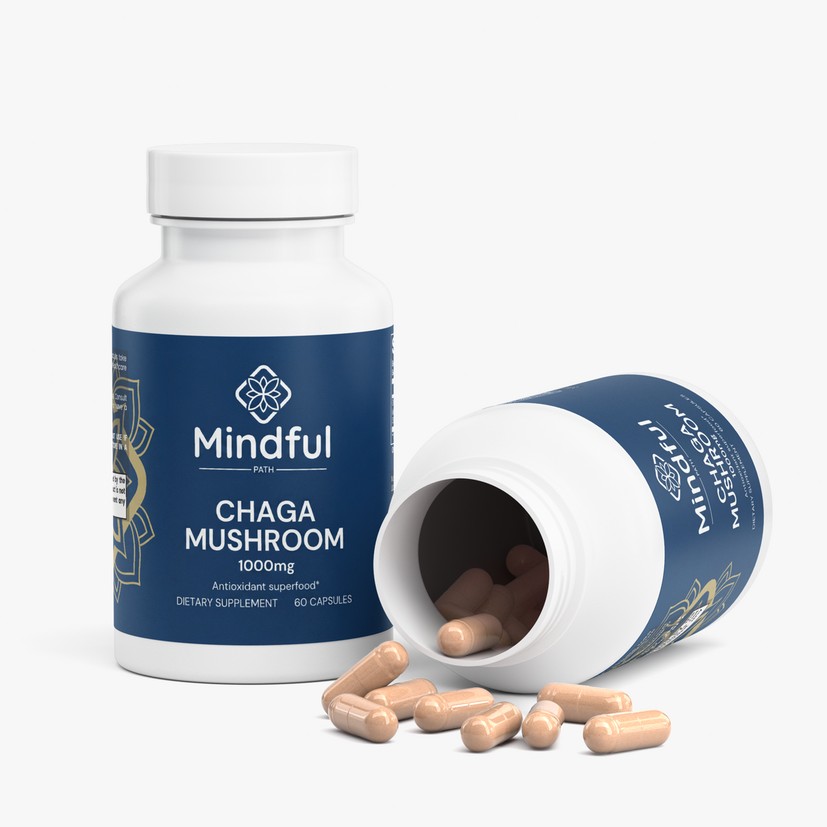 Chaga Mushroom supplement facts panel 3 - Mindful Path