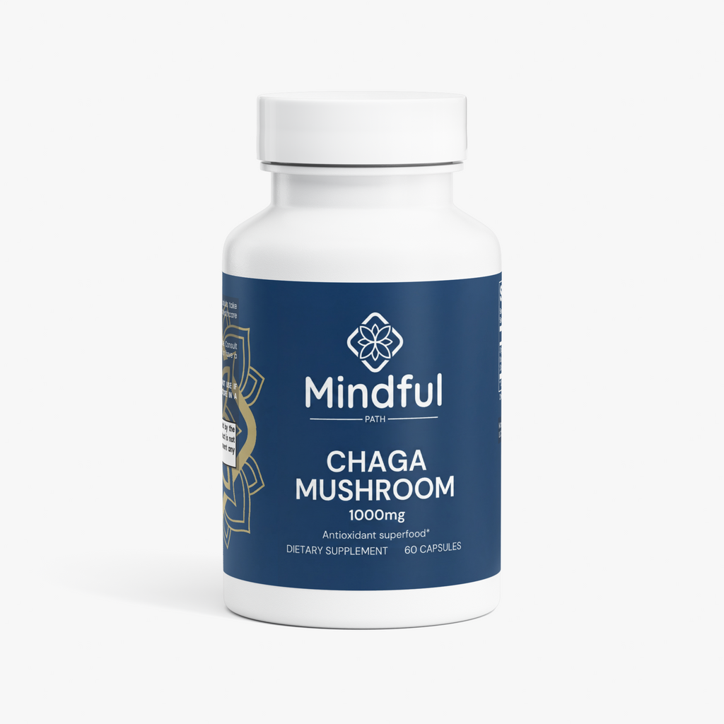 Chaga Mushroom supplement bottle - Mindful Path