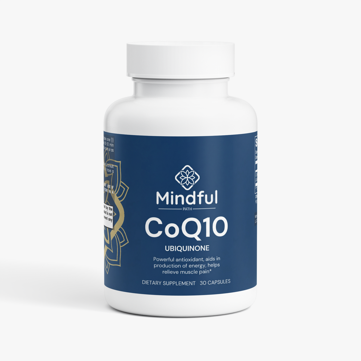 CoQ10 Ubiquinone supplement bottle - Mindful Path