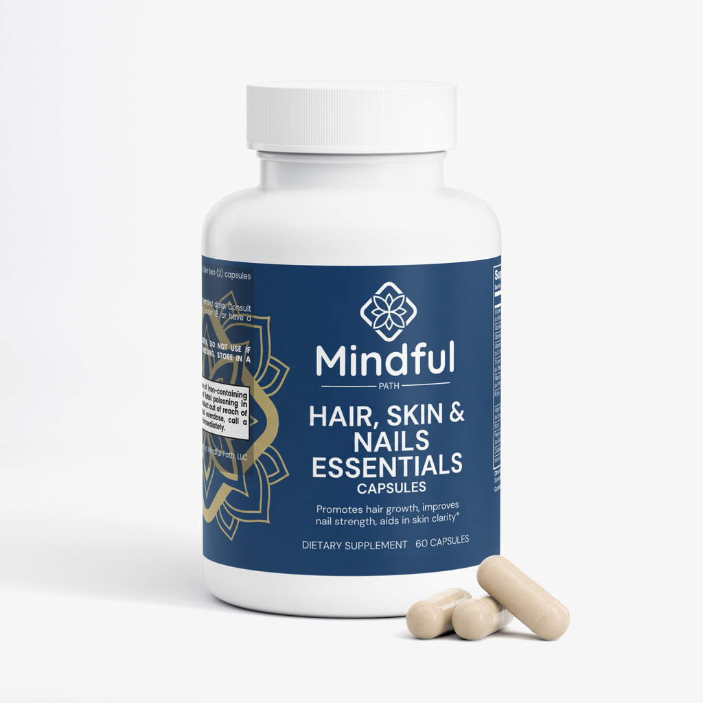 Hair, Skin and Nails Essentials label 2 - Mindful Path