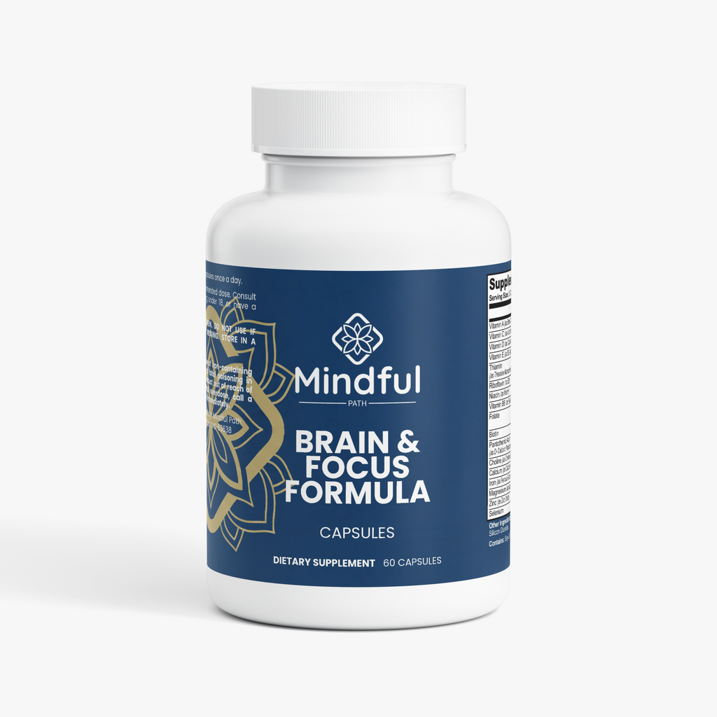 Brain & Focus Formula supplement bottle - Mindful Path