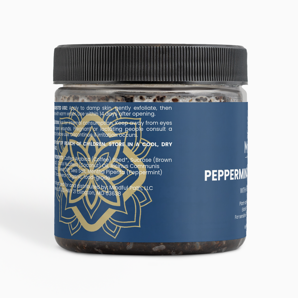 Peppermint Coffee Scrub jar - Mindful Path